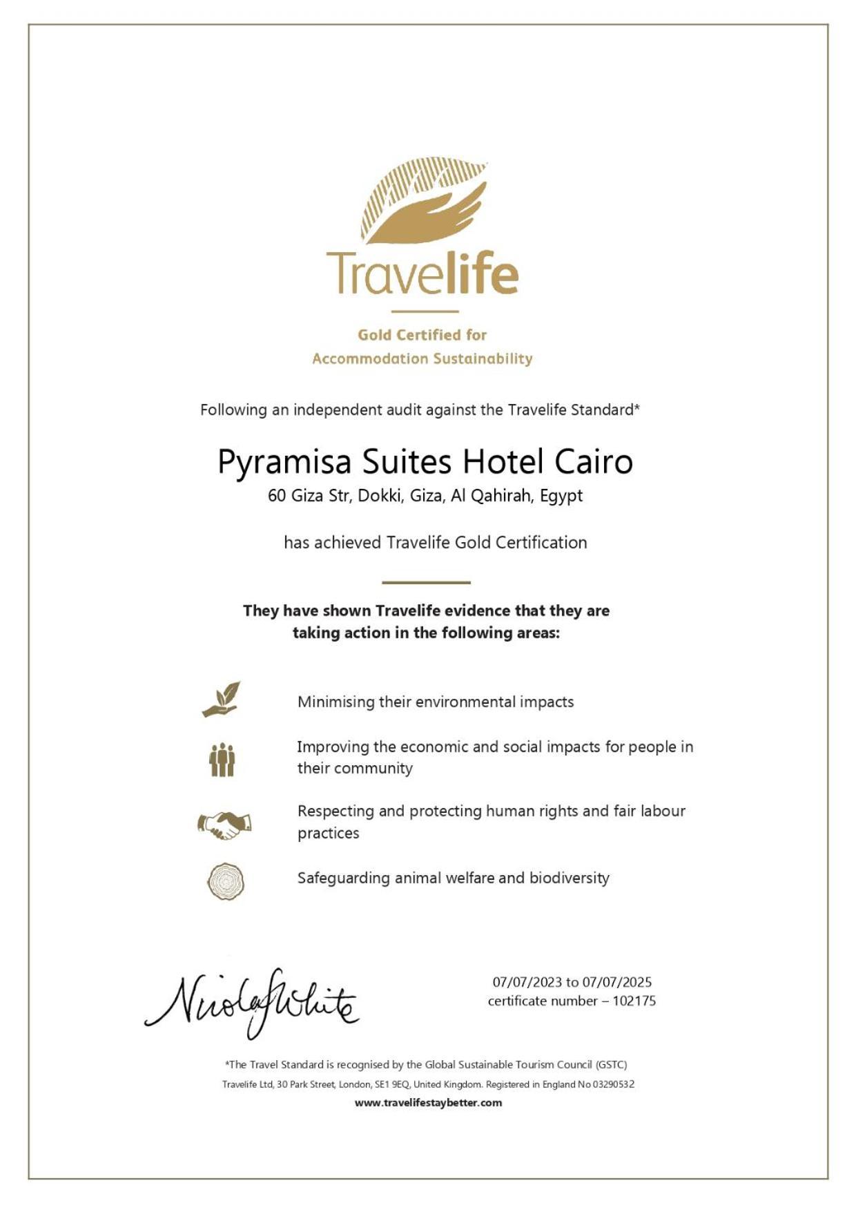 Pyramisa Suites Hotel Cairo Giza Luaran gambar Gold certification for the Travelite Standard